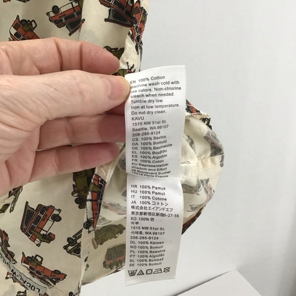 KAVU Dream Van Urban Outfitters Button-UP Short Sleeve Shirt Size Medium - Picture 3 of 8